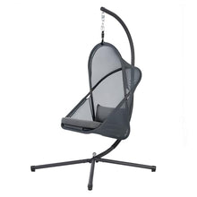 Greemotion Crush Metal Indoor and Outdoor Swing Chair with Stand, Cushions, Breathable and UV-Resistant Mesh, 220 lbs Capacity for Patio Backyard, Balcony, Garden, Bedroom, Dark Gray