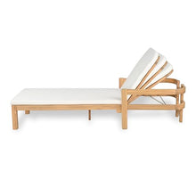 Christopher Knight Home Kayas Acacia Wood Chaise Lounge with Adjustable Backrest, 77.5" Outdoor Sun Lounger with Cushion, Modern Patio Lounger Recliner Chair for Poolside Lawn, Light Teak+Cream,1PCS