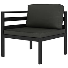 PUGYNBK 9-Piece Modular Garden Lounge Set Anthracite Aluminum Outdoor Furniture with Weather-Resistant Cushions for Patio Seating Arrangement
