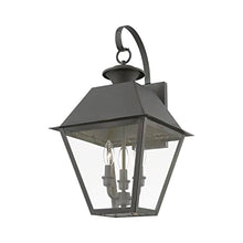 Livex Wentworth 3 Light Outdoor Wall Lantern 22" Tall Charcoal Finish Black