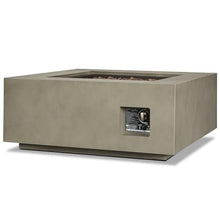 Home Square 2-Piece Set with Square Propane Fire Table & Fire Glass