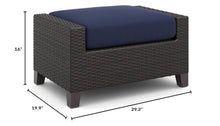 New Classic Furniture Skye Wicker Patio Ottoman (Set of 2), Blue – Wicker Ottoman Patio Footrest – Weather-Resistant Outdoor Footstool and Outdoor Foot Rest – Stylish and Durable Patio Ottoman