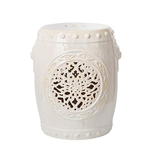 ECOLFE Garden Stool, Ceramic Handicraft Drum Stool, Chinese-Style Stool Ceramic Ornaments, Household Porcelain Stool, Decorative Garden Stool, Both Indoor and Outdoor