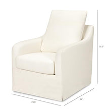NAMESAKE Reese Slipcover Swivel Glider Ivory Eco-Linen