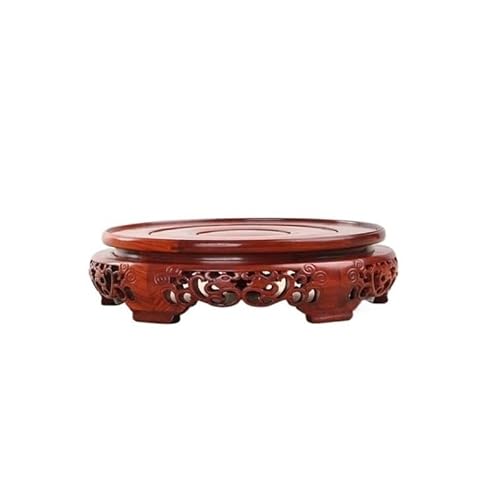 QUANGJN Pcs Plants Saucers Vase Base Round Wooden Ceramic Teapot Flower Bonsai Buddha Statue Fish Tank Incense Burner Solid Wood Ornament Base Plant Pot Saucers,