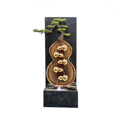 Generic Deer Water Curtain Factory Wholesale Waterfall Screen Entrance Decoration Luxury Feng Shui Zen Fish Pond Fountain (168 * 238 * 43cm), Gray(168 * 62 * 43cm)