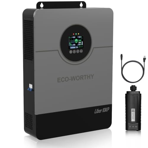 ECO-WORTHY Liber 10000W DC 48V UL1741 Solar Inverter,AC Output 120V/240V,Support Parallel,Built-in 2 MPPT Solar Controllers,Max 200A Battery Charging,Parallel Up to 6 Units 48V Inverter Charger