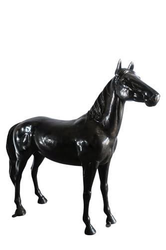 NIFAO Life Size Standing Silver Horse Large Aluminum, 76" L x 19" W x 65" H
