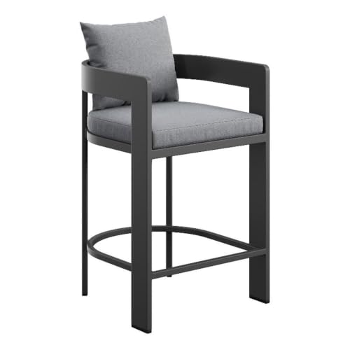 Modway Tahoe Outdoor Patio Counter Height Stool in Gray