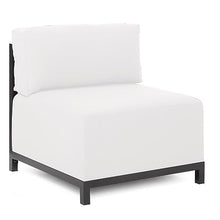 Howard Elliott Axis Patio Ottoman with Cover, Upholstered Footstoll Coffee Table Ottoman Bench, Seating Futniture for Both Indoor & Outdoor Home and Office, Titanium Frame, Seascape Natural