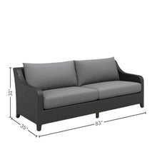 Outdoor Escape 2 Piece Wicker Patio Furniture Set with Outdoor Loveseat and Slatted Coffee Table, Elegant Patio Loveseat and Coffee Table for Outdoors