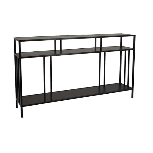 Benzara Plant Display Stand, 3 Tier Black Metal, Modern Industrial 48 Inch