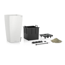 Lechuza 13150 Cubico Color 40 Self-Watering Planter for Indoor and Outdoor Use, 16" x 16" x 30", White