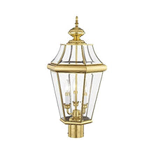 Livex Lighting 2364-01 3-Light Outdoor Post Lantern, Antique Brass