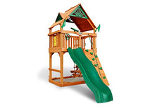 Gorilla Playsets Chateau Tower Wooden Playset with Slide & Climbing Wall Brown