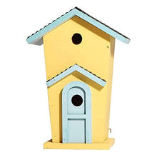 Feiyx Nest Bird Toy with Bells,Double-Layer Villa Bird's Nest House Feeder,Gardening Landscaping Cabin Birdhouse Outdoor Decoration,Steel Multi-Feeder Kit Stand for Attracting Wild Birds (Color : A)