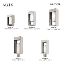 Livex Lighting 20985-91 Bleecker - 20" One Light Outdoor Post Top Lantern, Brushed Nickel Finish with Satin Opal White Glass
