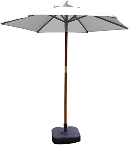 JOMRTS Outdoor Garden Parasols Outdoor Patio Umbrella, White Market Garden Parasols with Pulley for Beach Pool Backyard, Uv 50+ Protection Good
