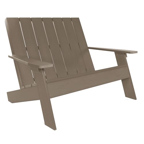 highwood Italica Modern Outdoor Adirondack Loveseat, Woodland Brown