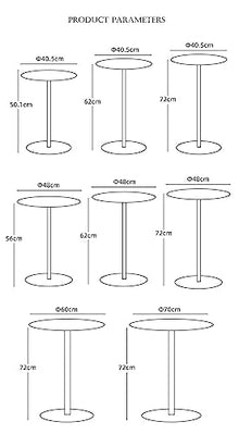 ALMLWIAJ Nightstand, Round Metal Bistro Table for Garden Dining Room Sturdy Base Indoor Outdoor Furniture Black 70x72cm