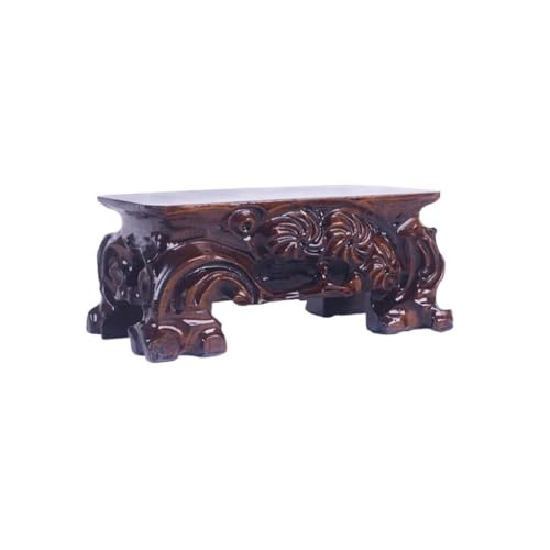 QUANGJN Pcs Plants Saucers Solid Wood Base Ornaments Ceramic Flower Pot Fish Tank Buddha Statue Bonsai Plant Pot Saucers,