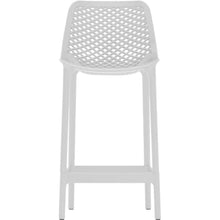 Afuera Living Set of 4 Outdoor Bar Stools, 17.32" Seat Width, White Polypropylene Plastic, Weather Resistant, Stackable, Contemporary Design for Patio or Indoor Seating