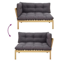 KFPOERTFGD 2 Piece Garden Pallet Sofa Set with Table, Solid Acacia Wood Outdoor Lounge Furniture, Light Brown and Dark Grey, Weather-Resistant Patio Seating
