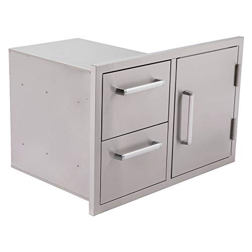 Bonfire Outdoor Kitchen Drawers and BBQ Access Door Double Layer for BBQ Island, 304 Stainless Steel, CBADC