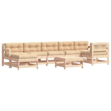 LKJVFCPW 8-Piece Outdoor Patio Furniture Set, Modular Wooden Garden Lounge Sofa with Thick Cushions, Solid Pine Wood Deck Seating for Backyard, Terrace, and Porch