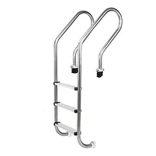 Swimming Pool Ladder Stainless Steel Pool handrails with 3-Step Non-Slip Dot Pedals Used for Private Swimming Pools and Public Gymnasiums in Entertainment venues (Silver 155 cm)