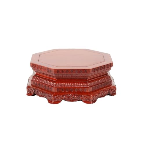 QUANGJN Pcs Plants Saucers Ebony Octagonal Buddha Statue Base Solid Wood Ornaments Handicraft Flower Pot Bracket Plant Pot Saucers,2