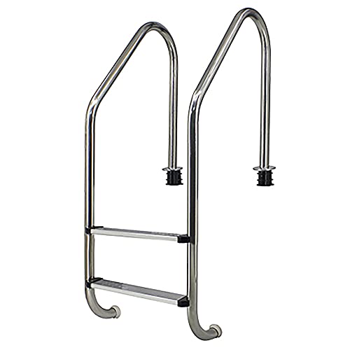 Stainless Steel Pool Ladder Swimming Pool Handrail with 3 Non-Slip Steps for 68-89cm Pool 250lbs Load Capacity Need to be Embedded/Silver / 1.2mm (Silver 1.2mm) (Silver 1mm)