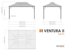Sojag 10' x 14' Ventura II Hardtop Gazebo Dark Grey