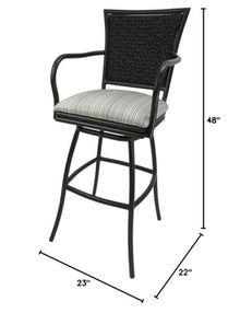 Set of 3 - Outdoor Indoor 30" Bar Stool - Erin on Brown Frame