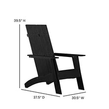 Flash Furniture Set of 2 Sawyer Modern Adirondack Chairs Black