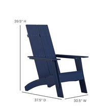 EMMA + OLIVER Set of 4 Navy Modern Dual Slat Back Adirondack Chairs