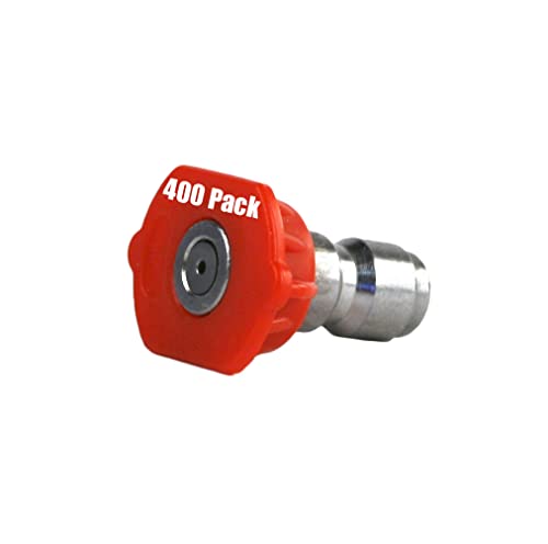 400 Pack of Erie Tools 4.0 Stainless Steel Orifice 0 Degree 1/4in. Quick Connect 4000 PSI High Pressure Washer Spray Nozzle Tips