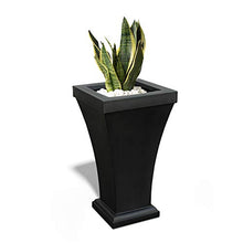 Mayne Bordeaux 40in Tall Planter - Black - 22in L x 22in W x 40in H - Fade Resistant - Polyethylene Planter (8802-B)