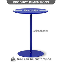 POJGVU High Bar Table Bistro Table Set with Installation Kit Blue Counter Coffee Pedestal Dining Round Tables for Pub Club Balcony Outdoor Area.,Blue-70x70x72cm