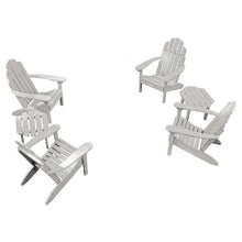 highwood Classic Westport Adirondack 6pc Set, Includes 4 Adirondack Chairs and 2 with Side Tables, Harbor Gray