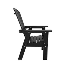 WO Outdoor Adirondack Dining Chair Table 7 PCS Set Retro Aesthetic Furniture for Outside Restaurant Dining, Home, Balcony, Terrace, Lawn, Pool, Deck, Garden (Black)