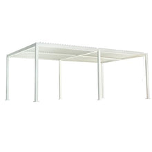Kozyard 12ft x 20ft Outdoor Louvered Pergola Aluminum Gazebo with Adjustable Roof White