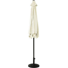 3WWWQMAA8 [1 Week Delivery] 2.7m/9ft Round Garden Parasol Umbrella, Parasol Base, Outdoor Sunshade, with Winding Crank, for Patio/Beach/Pool Umbrella 30+-Gray (Gray) (Beige)
