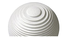 HomeRoots Sandstone 14" X 12" White Round Outdoor Ball with Lines and Light