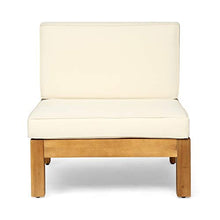 Christopher Knight Home Outdoor Acacia Wood 8 Seater Sectional Sofa Set with Coffee Table, Teak and Beige