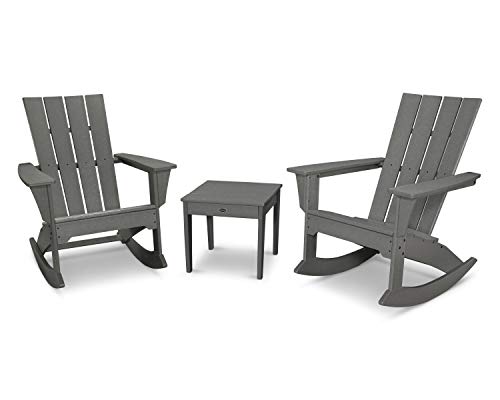 POLYWOOD® Quattro Rocking Chair Set, Slate Grey