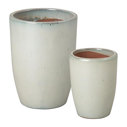 Emissary Ceramic Round Planter (Parent SKU 0552) (Pearl White, Set of 2)