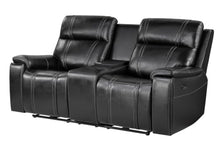 Global Furniture U8880 Leather Power Reclining Loveseat w/Cooler in Black