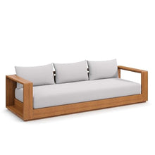 Modway Tahoe Acacia Wood Outdoor Patio Sofa in Natural Light Gray with Weather-Resistant Cushions - Ideal as a Porch Couch or Sunroom Sofa
