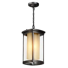 AITEXI Exterior Hanging Mount Lantern Rainproof Pendant Light in Matte Balck Finish Ceiling Lighting for Porch, Patio, Entryway (Size : Large)